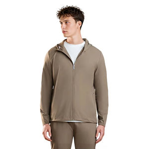 Gingtto Active <b>Jacket</b> Hooded With Short Track Suit Custom Logo Casual Tech Windbreaker Set - Product Image 2