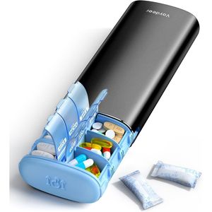 Portapillole in Metallo Grande Capacità 7 Giorni AM PM, 2 Volte al Giorno, Impermeabile, Ermetico, da Viaggio con Essiccante - Product Image 1