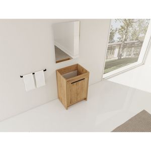 Mobile bagno freestanding da 24 pollici con 2 ante ammortizzate, imballaggio KD, solo mobile senza piano - Product Image 6