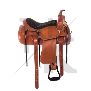Silla de Montar Western de Alta Calidad, Cuero Genuino, para Carreras de Barriles, Equitación de Sendero, Trabajo en Rancho, Equipo Ecuestre, Ropa Deportiva Ecuestre - Product Image 5