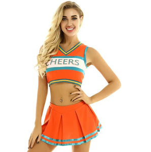 Uniforme de danse de cheerleading pour adultes, style jupe classique pour filles, 100% polyester, impression par transfert thermique, nom personnalisé - Product Image 4