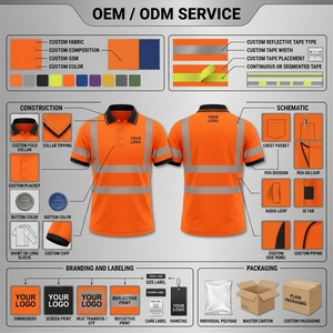 Polo de travail personnalisé avec poches et bandes réfléchissantes, uniforme de chantier haute performance en maille respirante, fabricant de vêtements de travail. - Product Image 6