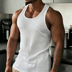 MILIENZ SPORTS APPAREL Camisetas sin mangas de cuello alto para hombre, 100% algodón, corte formal, longitud regular, estilo vintage lavado - Product Image 1
