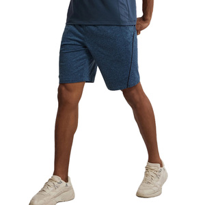 Men's Blue Solid Cotton Bermuda Shorts Elastic Waist Pockets Casual Breathable Knitted Mid Rise Short Pants - Product Image 4