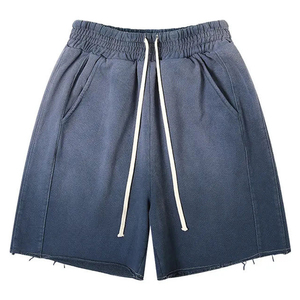 Acid Wash Vintage Custom Men's Shorts <b>Elastic</b> Waist 100% Cotton Summer Streetwear Casual Bulk Manufacturer - Product Image 5