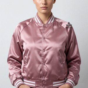 HMR Customized Alpha Kapa Sublimated Satin Embroidered <b>Quilted</b> Lightweight Breathable Varsity Jacket Sorority High Quality - Product Image 1