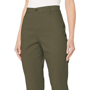 Womens Olive Green High Waist Dress Pants Office Work Trousers Slim Fit Straight Leg Formal Business Casual - Product Image 3