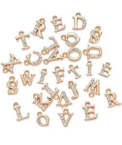 26 PCS Princess <b>Key</b> Chains Metal <b>Key</b> Chains Pendant Alphabet Charms DIY Jewelry Making Materia Cute Charms for Bracelets - Product Image 2