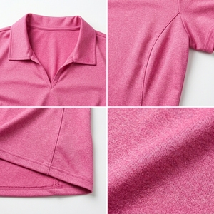 Camiseta Polo de Manga Corta con Cuello en V Abierto, Ajustada, Transpirable, de Secado Rápido, para Deportes, Golf, Tenis, Fabricante OEM/ODM Personalizado - Product Image 5