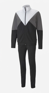 Survêtement pour homme avec blocs de couleur, fermeture éclair intégrale, col montant, style sportif, polyester et coton, vêtement d'automne avec poches latérales - Product Image 5