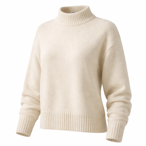 Suéter de Cuello Alto Estilo Vintage Personalizado al por Mayor, Fabricante OEM para Mujer - Product Image 3
