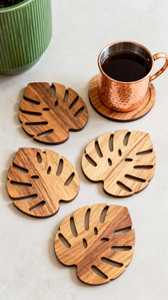 Sous-verres anciens en marbre et bois d'acacia avec incrustation de pierre de qualité supérieure, emballage personnalisé unique et sous-verre avec couvercle en cuir - Product Image 3