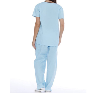 Top Sell Women Medical <b>Scrub</b> Uniform <b>Set</b> – Casual Short Sleeve Nursing Hospital <b>Scrubs</b> with Custom Embroidery Wholesale - Product Image 3