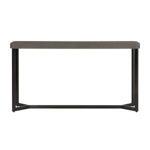 Console Moderne Industrielle Convertible avec Plateau Effet Béton Gris et Base Géométrique en Métal Noir pour Entrée ou Hôtel - Product Image 3