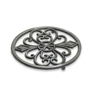 Set Of 2 Rustic Finished Round Shaped Heat Resistant Eco-Friendly Aluminum Metal <b>Trivet</b> Home Table Mat Accessories - Product Image 3