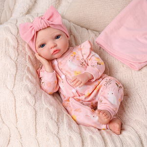 Babeside Hallie 16 Zoll Lebensechte Reborn-Babypuppe Vollsilikon Niedliches Kleines Mädchen Realistische Neugeborenen-Puppe - Product Image 2