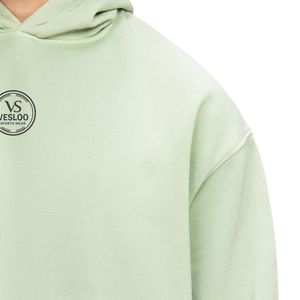 Sudadera con Capucha para Hombre, Corte Regular, Tela de Forro Polar Verde, Estampado en el Pecho, Estilo Casual Urbano, Cómoda, OEM, ODM, Venta al Por Mayor - Product Image 6