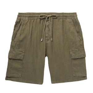 Men's Custom High Quality 100% Cotton Casual Cargo Shorts Elastic Waist Drawstring Multiple Pockets Solid Sports Shorts - Product Image 2