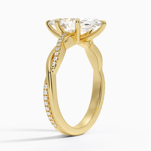 Anillo de boda clásico para mujer de plata de ley 925 con diamantes de moissanita talla marquesa y banda retorcida - Product Image 6