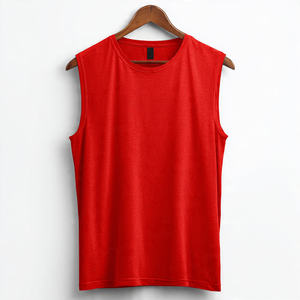 Camiseta sin mangas Five B con cuello redondo para hombre, camiseta holgada para gimnasio, camisetas sin mangas ligeras de verano para hombre - Product Image 6