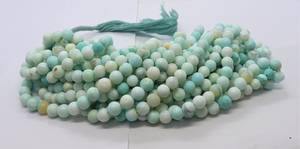 AAA Natural Peru <b>Opal</b> Smooth Round Ball Beads 8-8.5 MM Blue Peruvian <b>Opal</b> Round Shape Beads Shaded Sky Blue <b>Opal</b> Beads 16 Inch - Product Image 2