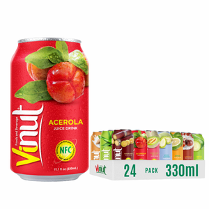 Vinut เครื่องดื่มน้ำ Acerola 330มล. เครื่องดื่มปราศจากน้ำตาลสดชื่นจากโรงงานเวียดนามฉลากส่วนตัวตัวอย่างฟรี - Product Image 1