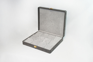 Organisateur de colliers japonais imprimé, rectangulaire à douze compartiments, style pelle à poussière, coins arrondis, en papier velours, 243x213x50mm - Product Image 5