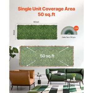 Panel de Césped Artificial Milan Grass Greenery Boxwood de 60 x 120 Pulgadas, Paneles de Césped Artificial para Interiores y Exteriores, para Pantallas Verdes y Separadores de Ambientes - Product Image 6