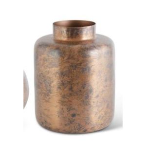 Vase à fleurs en métal moderne artisanal, finition patinée de luxe, centre de table décoratif pour salon, décoration intérieure, hôtel - Product Image 1