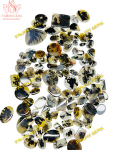 Natural Dendritic Sajar Mix Shape Cabochon Loose Gemstone for Jewelry Making Top Grade Quality FAIJAN GEMS Rajasthan Origin - Product Image 4