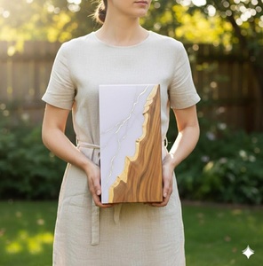 Lavender & Gold Resin Cremation Urn Modern Wood <b>Memorial</b> Keepsake Pure White & Sand Beige Resin Cremation Urn - Product Image 5