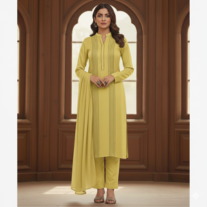 Ensemble Kurta en coton blanc pour femme avec dupatta, coupe régulière, longueur au sol, tenue décontractée modeste, toutes saisons - Product Image 5