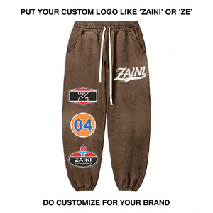 Lightweight Twill Washed <b>Brown</b> <b>Jogger</b> Pant Breathable Eco-Friendly Drawstring Closure Pleated Front Premium Quality - Product Image 1