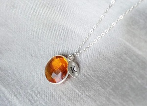 Handmade Citrine Pendant Necklace 14mm Faceted Gemstone <b>Silver</b> Plated Bezel Setting November Birthstone Jewelry Gift - Product Image 3