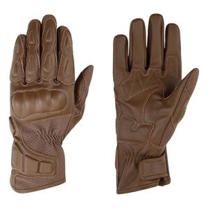 Gants de moto vintage en cuir marron pour hommes, avec protection des articulations rigides, pour le motocross et la moto - Product Image 1