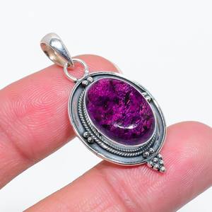 Colgante de purpurita de plata de ley 925, collar de piedras preciosas hecho a mano, joyería de lujo, regalo para mujer, diseño elegante - Product Image 3