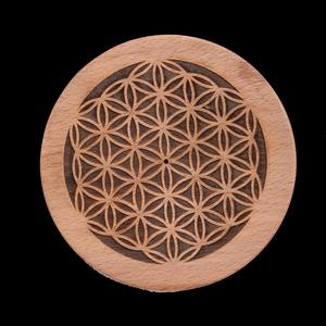 Porte-encens en bois fait main multifonctionnel, poli, thème bouddhiste, autoportant, décoratif, Inde - Product Image 5