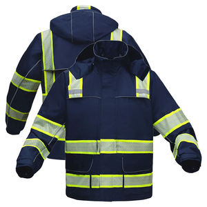High Visibility Fluorescent Reflective Breathable Windproof Nylon <b>Waterproof</b> Quick Dry <b>Work</b> Jacket Safety Coat Hood for Road - Product Image 5
