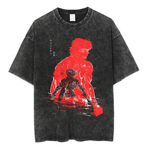 Camiseta Personalizada para Hombre y Mujer, Estilo Hip Hop Vintage, Lavado Ácido, Oversize, Imprime Tu Propio Logotipo, Camiseta Negra de Verano - Product Image 2