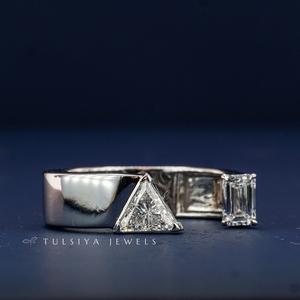 High-End 14K Solid Gold Emerald Lab-Grown Diamond Ring for Women Elegant Fine Jewelry Gemstone Engagement Band <b>Gift</b> - Product Image 1