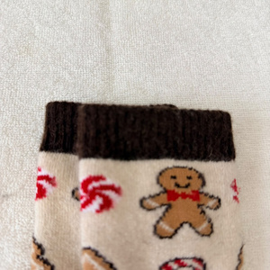 Chaussettes en laine pour bébés et tout-petits, motif pain d'épices de Noël, chaussettes blanches mi-mollet, chaudes, tricotées pour l'hiver, chaussettes de fête pour enfants, vente en gros - Product Image 4