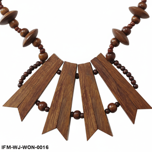 สร้อยคอไม้ซิสโซ่แฮนด์เมดลายเจ้าหญิง: จุดเด่นลายเส้นศิลปะพร้อมเคลือบเงาด้วยขี้ผึ้งธรรมชาติ - Product Image 2