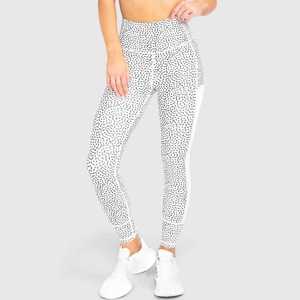 Leggings de yoga taille haute à imprimé léopard avec bande latérale, taille élastique, en spandex et polyester - Product Image 1