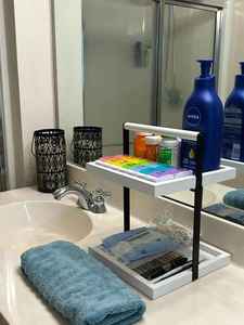 Premium Quality Modern Bathroom Wall Shelf with Wooden Board and Metal <b>Frame</b> for Compact Storage Available For Sale - Product Image 5
