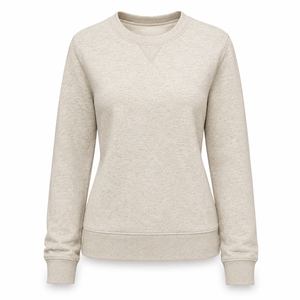 Sweat-shirt court à col rond pour femme, coupe ample, décontracté, uni, respirant, personnalisable, idéal pour l'entraînement - Product Image 2