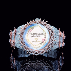 Reloj Inteligente Redondo de Moda para Mujer con Gemas, Personalización Disponible - Product Image 1
