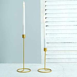 Porte-bougie en métal de haute qualité, design élégant, résistant à la chaleur, écologique, lot de 2 pièces, pour mariage, fête, intérieur de maison, hôtel - Product Image 5