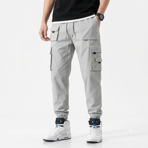 Pantalon cargo pour homme, coupe droite, respirant, léger, décontracté, pour l'été, designs personnalisés, taille élastique, plusieurs poches - Product Image 3