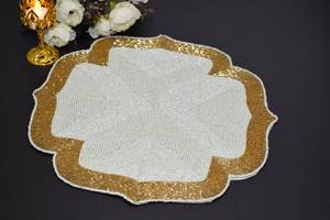 Set de table en tissu fait main de luxe, forme personnalisée, motif oiseaux et fleurs, écologique, durable, décoratif, 450 mm - Product Image 3