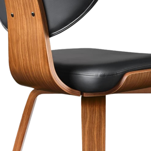 Chaise de salle à manger moderne en bois massif avec assise et dossier rembourrés en cuir PU léger pour restaurant, hôtel, appartement, meubles d'intérieur - Product Image 5